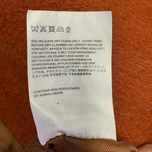 ACNE STUDIOS Size XS Brown Mohair Blend Textured Double Breasted Belted Coat - Picture 8 of 8